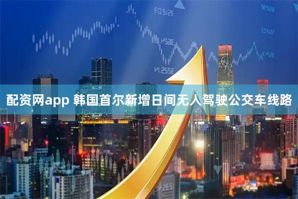 配资网app 韩国首尔新增日间无人驾驶公交车线路