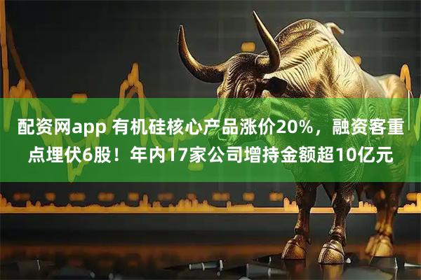 配资网app 有机硅核心产品涨价20%，融资客重点埋伏6股！年内17家公司增持金额超10亿元