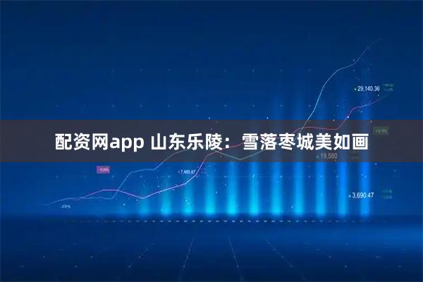 配资网app 山东乐陵：雪落枣城美如画